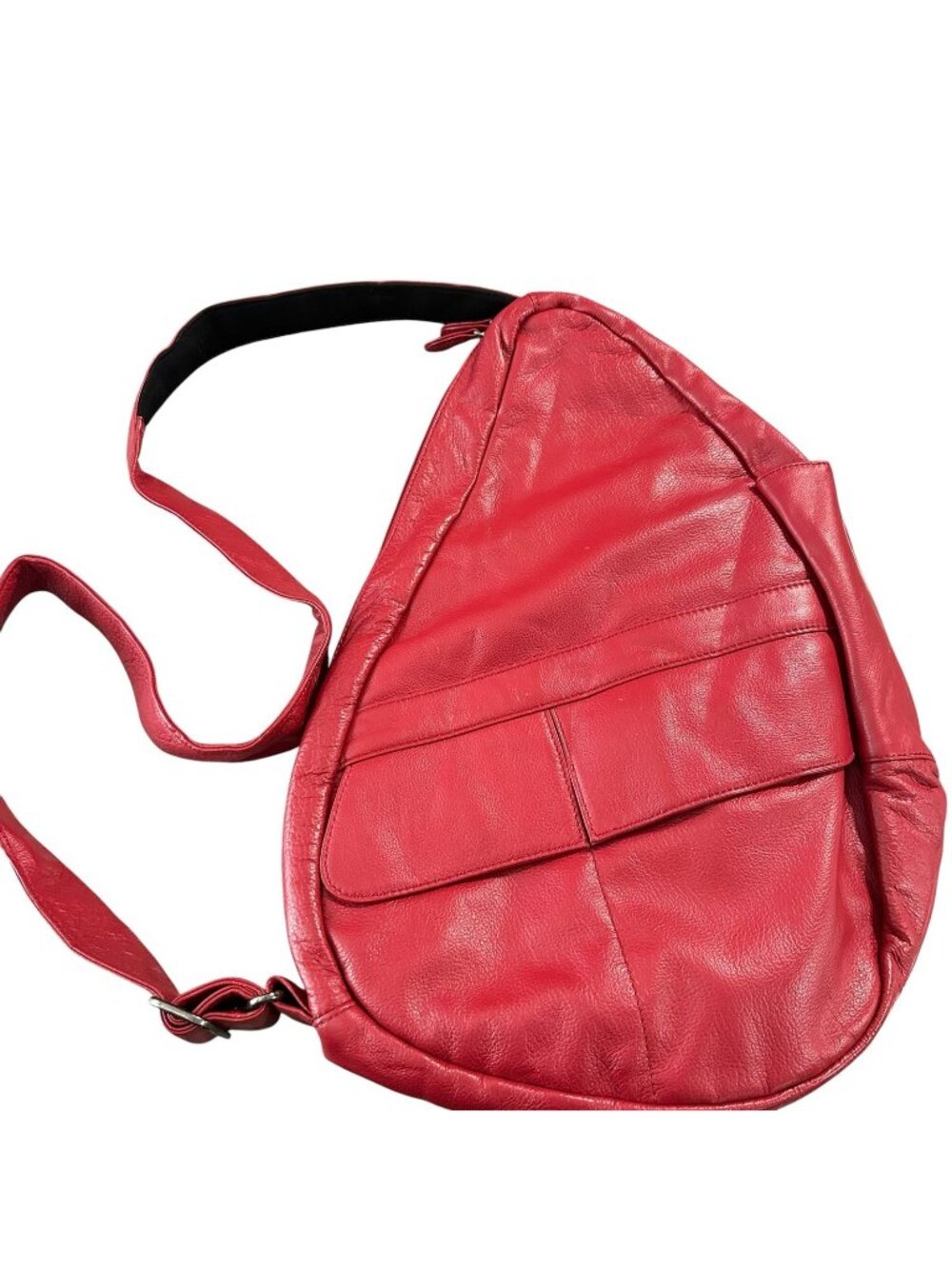 AmeriBag Healthy Back Bag 19" Leather Crossbody Sling Medium Size Red Travel